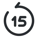 Backward 15 Seconds SVG Icon